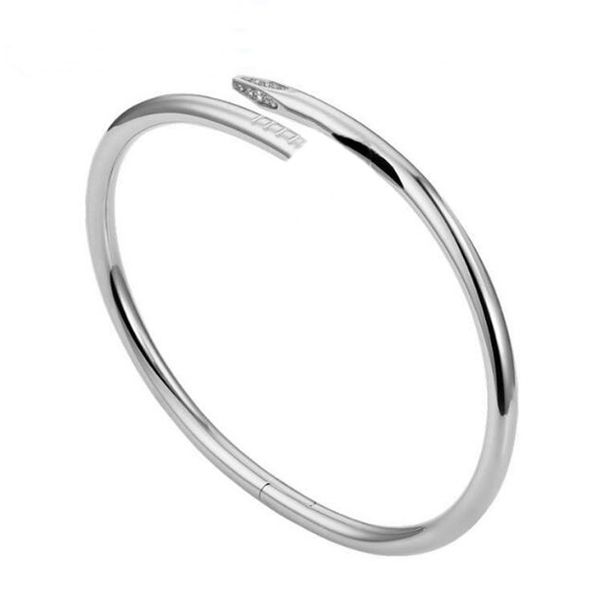 

titanium steel valentine's day bangle bracelet 1 line full diamond cuff bracelets women man fashion jewelry for lover gift no box 1tl1, Golden;silver