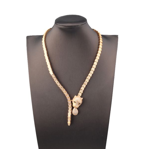 

gold diamond cross real tennis link chains with pendant set leopard jewlery designer necklaces for women men couple wedding party engaged se, Black