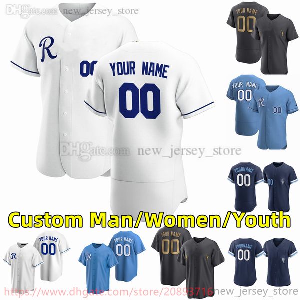 

custom s-6xl movie college baseball wears jersey stitched 7 bobbywitt jr 13 salvadorperez 16 bojackson 15 whitmerrifield 17 hunterdozier hon, Black