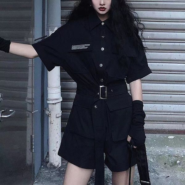 

women s two piece pants fashion casual summer outfits cargo rompers loose korean high waist thin shorts wear out trendy students 230414, White