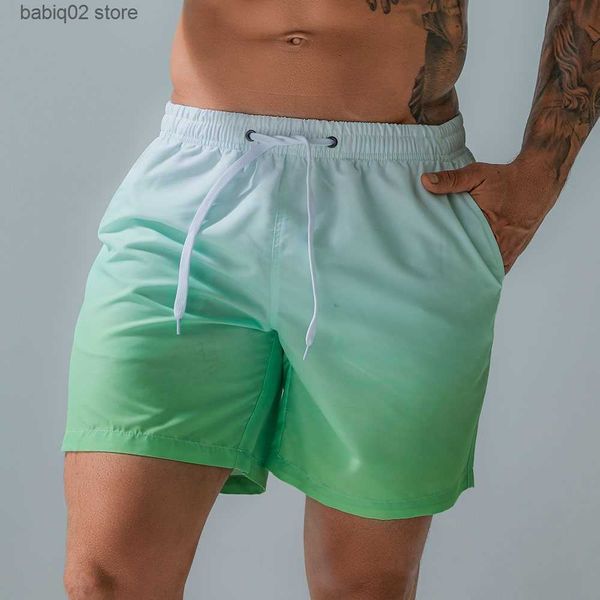 

men's shorts 2020 men's beach pants men's summer casual shorts quick-drying swimming trunks running gym men's plus size, White;black