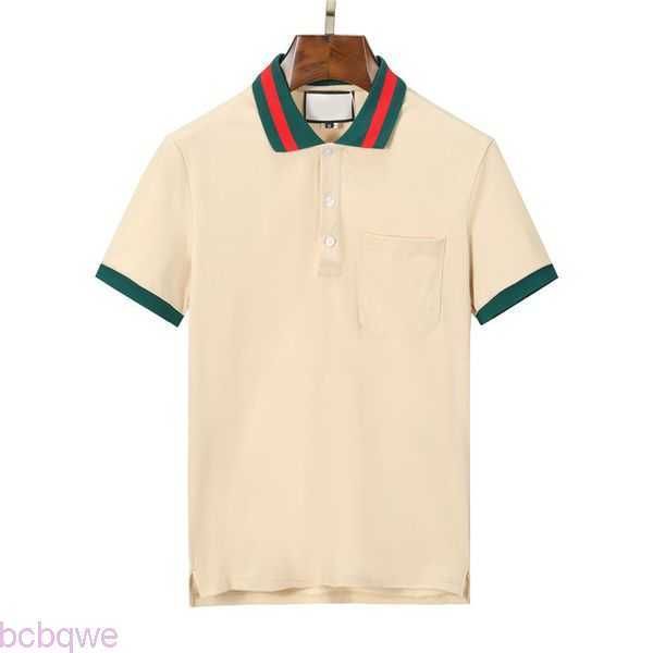 

polo 2023 italy mens designer shirts man high street embroidery garter snakes little bee printing brands cottom clothing tees size m-3xl shq, White;black