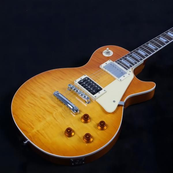 

factory 2022 , yellow color, solid body with maple r9 flame standard lp electric guitar same of the pictures258