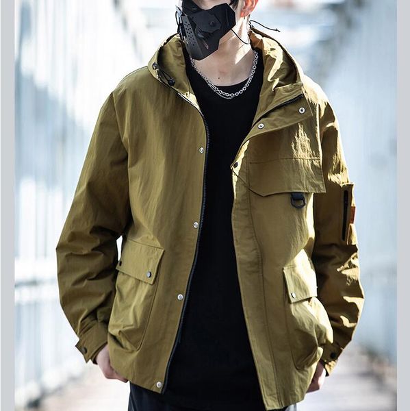 

coats hooded jacket men's clothing high street oversize, Black;brown