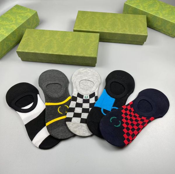 

designer socks brand luxurys sports socks winter fishnet stockings letter knitted socks cotton 5 pairs with boxes of, Black