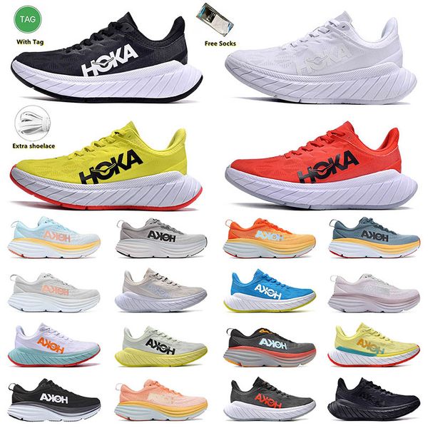 

2023 hokas running shoes hoka trainers carbon x 2 clifton 8 on cloud blue fog shell coral peach parfait shifting sand one one sneakers desig