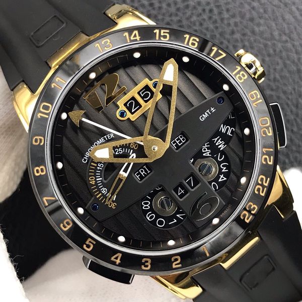 

aaa 3a quality men watches 43mm sapphire glass rubber band with gift box automatic mechanical jason007 watch 1, Slivery;black