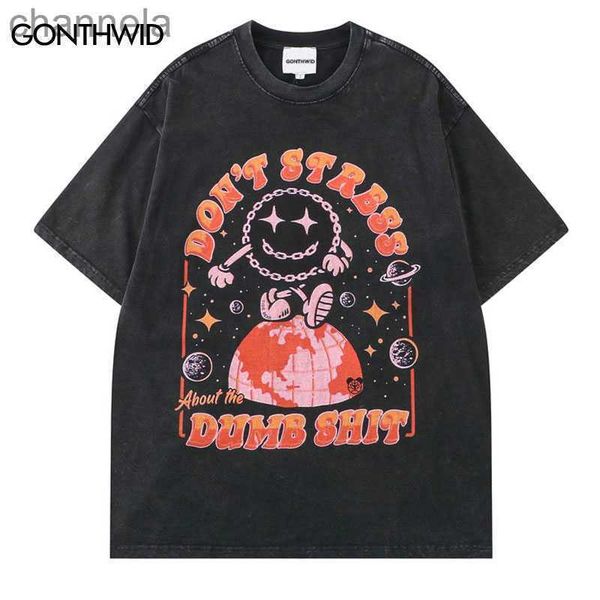 

men's t-shirts hip hop men streetwear vintage funny graphic print distressed wash short sleeve tshirt harajuku retro casual cotton tee, White;black