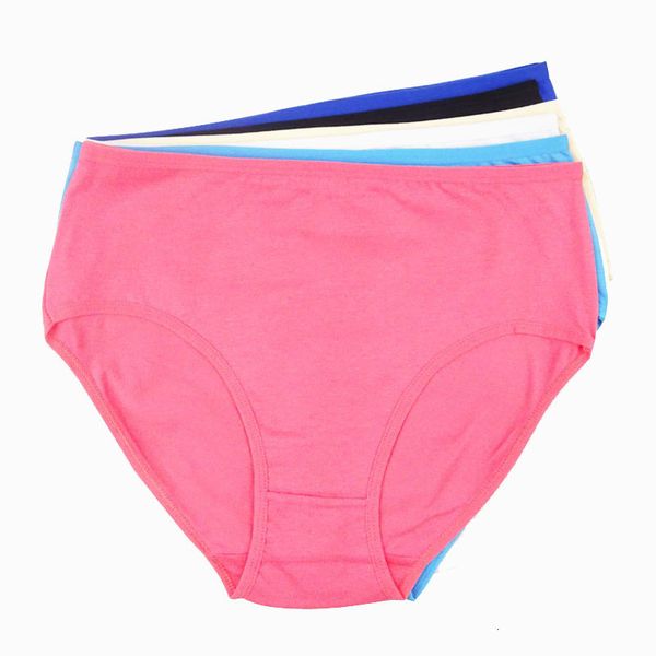 

women's panties 6 pcs / lot wholesale women's clothing high-rise solid color women plus size cotton briefs panties 6955 230414, Black;pink