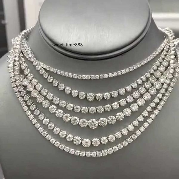

2022 fashion 4mm 5mm hip hop s925 silver color gothic tennis necklace neck chain long for men male women jewellery