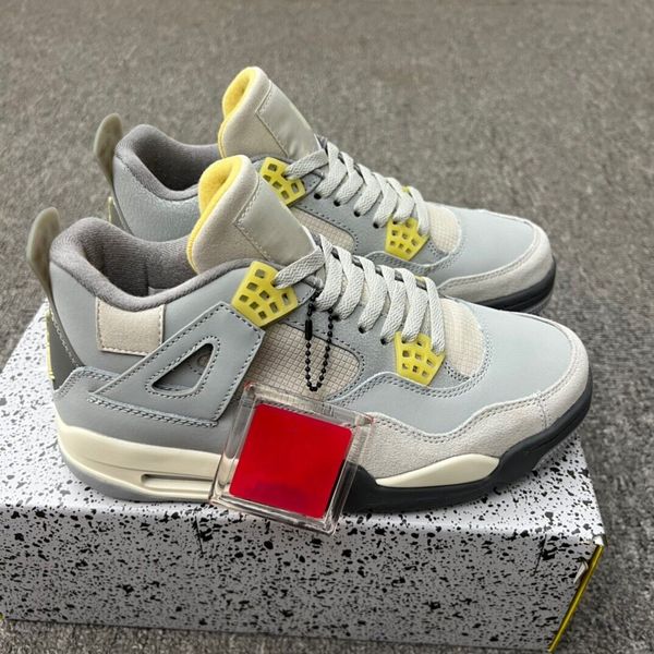 

designer 4s se craft pn dust basketball shoes jumpman 4 pale vanilla-white-grey fog-flat pewter-sail feb 11th, 2023 release designer sports