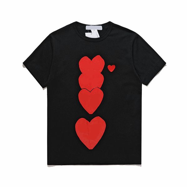 Zagraj w modzie męskie designerka Red Heart Casual Women Commes des Shirts Odznaka Quanlity