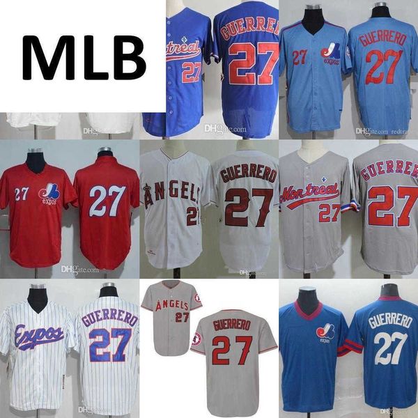 

baseball hall of fame montreal expos #27 vladimir guerrero jersey mens women youth 1982 vintage mesh bp 2004 retro kids shirts, Blue;black