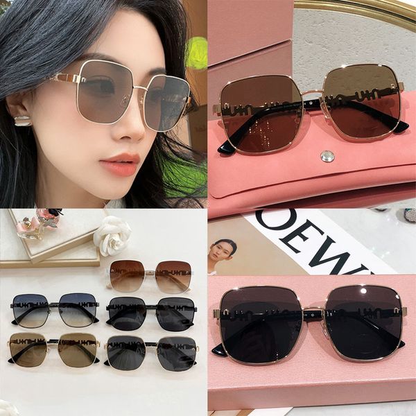 

Square frame designer sunglasses high-quality and fashionable mens and womens SMU028 gradient mirror leg letter link elegant women leisure vacation seaside