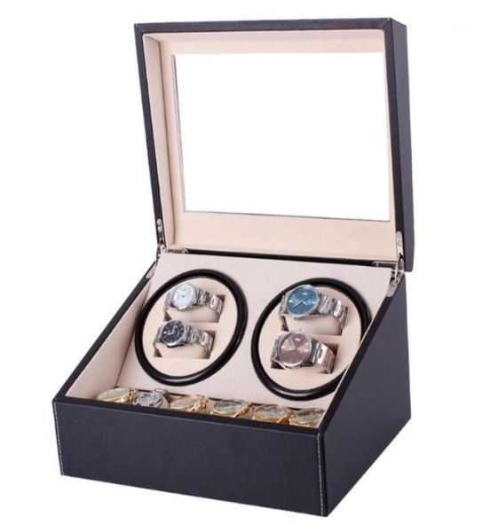 

watch winders mechanical black pu leather automatic storage box collection display jewelry us plug winder box17220523