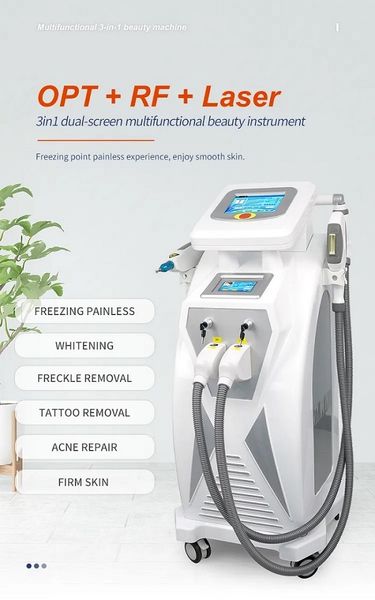 

4 in 1 painless laser machine ipl lazer tattoo remover laser machie nd yag sh hr rf permanent hair removal eyebrow removal tattoo removal ma, Black