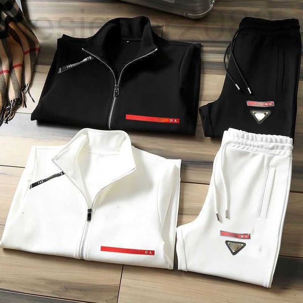 

men's tracksuits designer autumn sports suit men women zipper jacket casual trouser suits fashion triangle stand collar tracksuit 1854, Gray