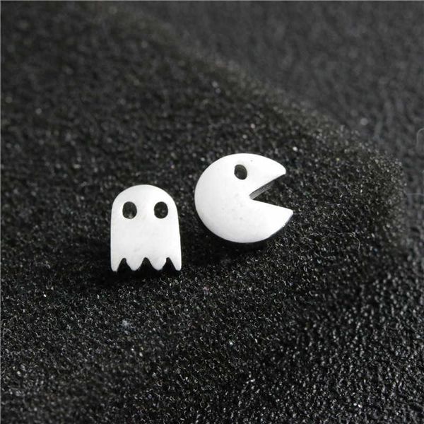 

stud dome cameras 2023 stainless steel earrings geometric women men hip hop black star ghost spike stud earring fashion jewelry gift p230411, Golden;silver