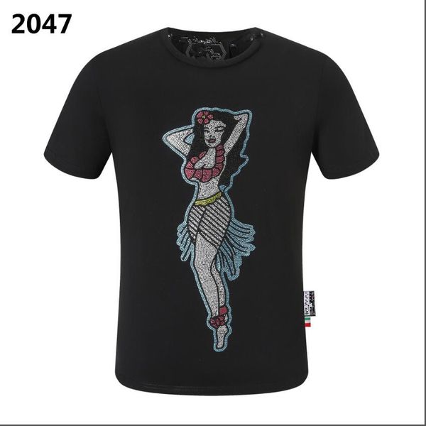 

summer t-shirt belt ironing drill process wholesale men's cotton t-shirt men's designer for men's casual new shirt crewneck s, White;black