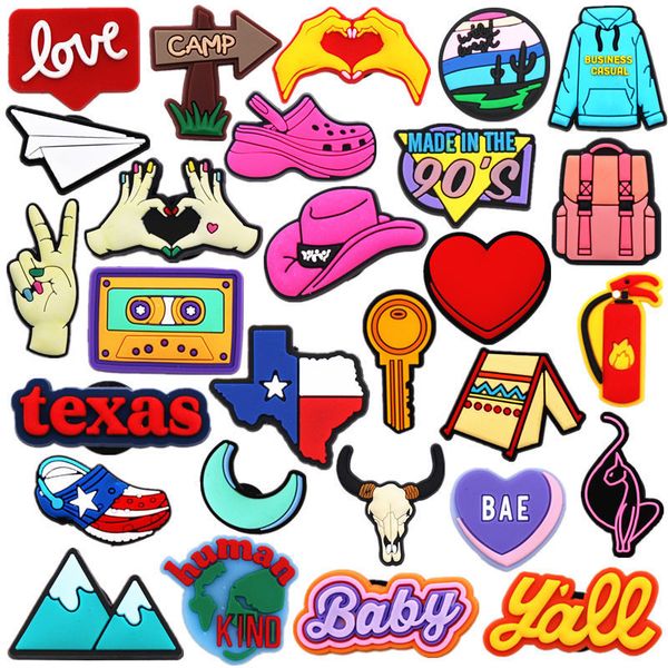

shoe parts accessories 33 fashion pvc charms ornaments texas designer decorations heart shaped pins jibz fit croc kids x mas gift 230414, White;pink