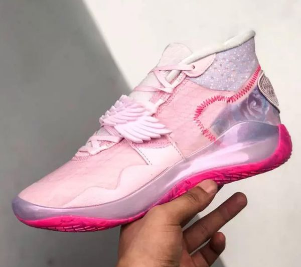 

dlt kevin durant zoom kd 12 ep xmas what the aunt pearl pink sole broken flower athletic outdoor sports men and women all star big a2, Black