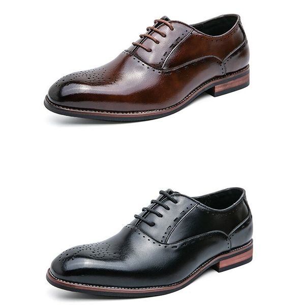 

office men dress shoes floral pattern men formal shoes leather luxury fashion groom wedding shoes men oxford shoes dress 38-46, Black