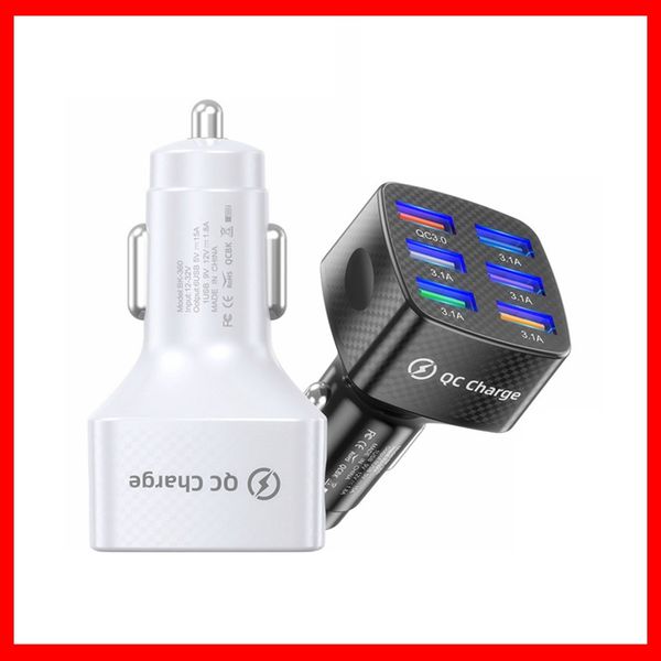 

75w car charger quick charge 3.0 6 ports usb charger for iphone 13 12 pro samsung xiaomi portable mobile phone charger car-charge car-charge