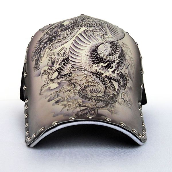 

baseball cap, male personality, fashion trend, original printing, tattoo, dragon hat, sunshade and sunscreen, Blue;gray