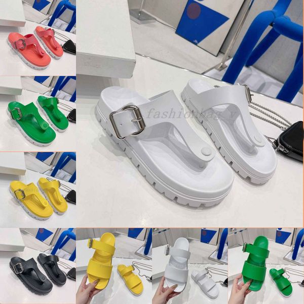 

designer slippers women sandals thick soled high rise shoes metal buckle color beach flip flops sandal summer beach sandal, Black