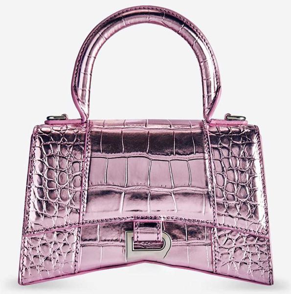 

shoulder bag hourglass handbag designer ladies shiny crocodile embossed chains crossbody bags fashion leather halfs moon appearance shoulder