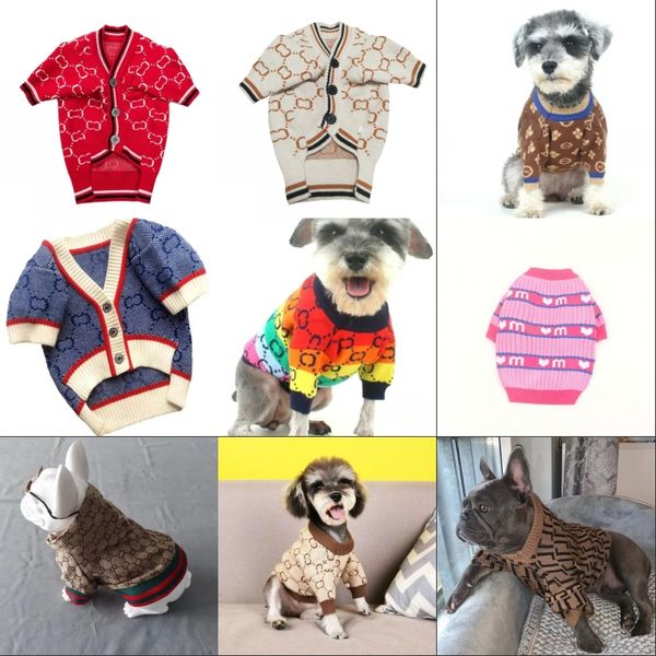 

classic large designer dog coat dog apparel winter warm knitted sweater cat pets apparels fashion dog clothes for small dogs accessories spe