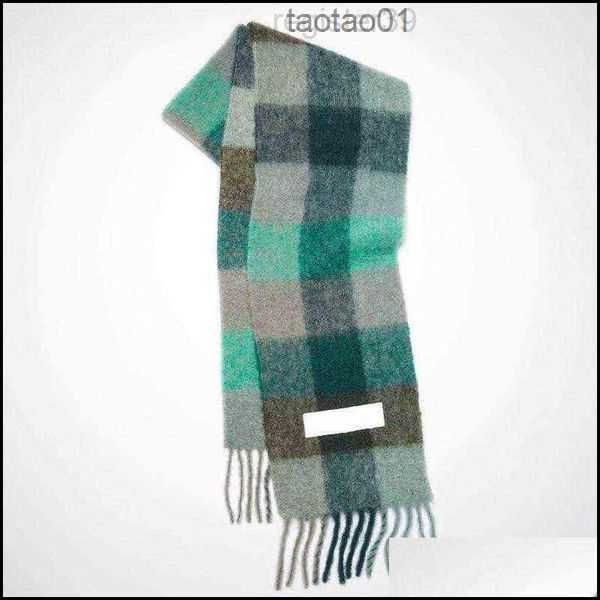 

scarves men women general style cashmere scarf blanket womens colorf plaid tzitzit imitation 220107 drop delivery fashion ac dhmht 53dur39ma, Blue;gray