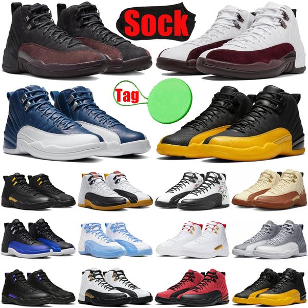 

a ma maniere 12 12s mens basketball shoes black taxi cherry white muslin stealth hyper royal playoffs royalty flu game men trainers sneakers