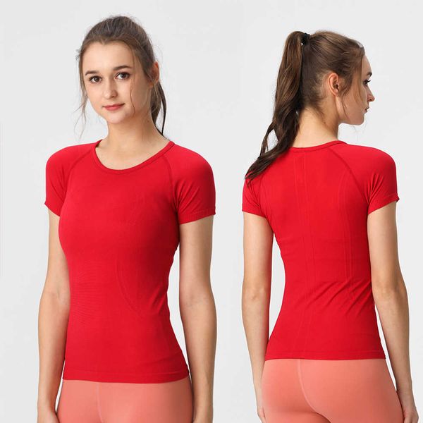 

women's tracksuits spring new slim tall sports casual t-shirt women's running fitness round neck short sleeve yoga top, Gray