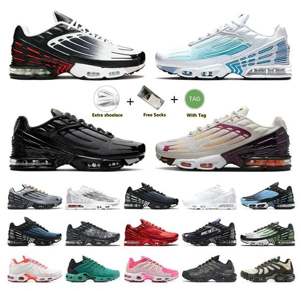 

tn plus 3 running shoes men women terrascape triple white black anthracite hyper jade grape ice blue gradient bred reflective mens trainers