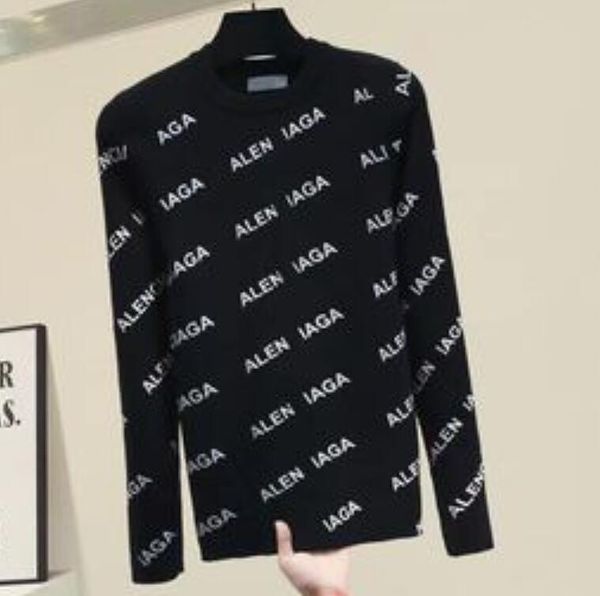 

new women's sweater oversize o-neck pullover loose long sleeve luxury ggity letter balancai brand designer plus size loose, White;black