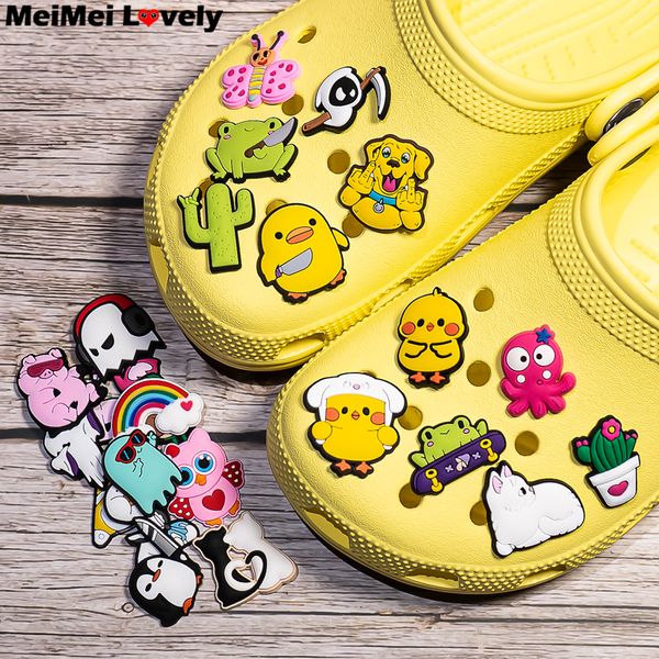 

shoe parts accessories 1pcs fairy tales shoes charms croc jeans magic decoration buckle animals garden sandals kids gifts wholesale 230414, White;pink
