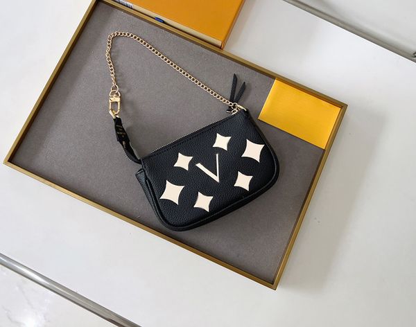 

fashion designer wallets luxury by the pool purses flower letters empreinte womens card holders ladies mini pochette accessoires clutch bags, Red;black