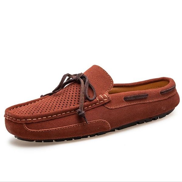 

fashion mens leather sandals breathable mules shoes slide slip on sandals men summer shoes home slippers large sizes 46, Black