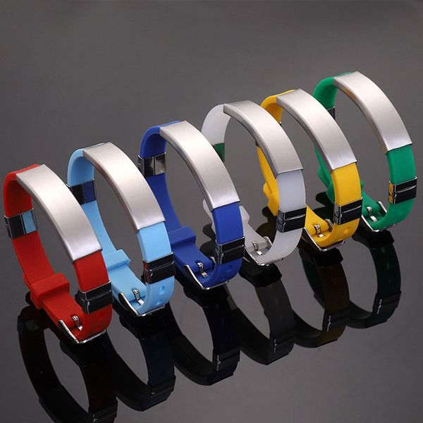 

fashion design silicone link bracelet sprots style wristband bracelets summer jewelry, Black