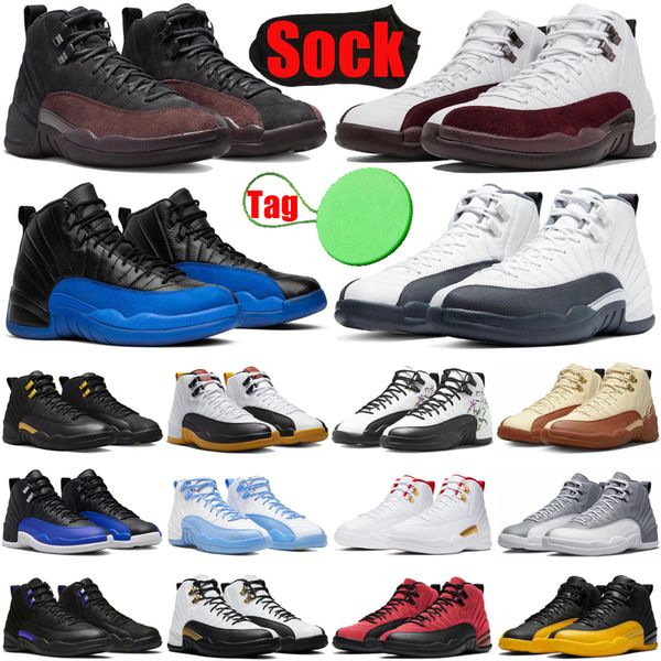 

a ma maniere 12 12s mens basketball shoes black taxi cherry white muslin stealth hyper royal playoffs royalty flu game men trainers sneakers