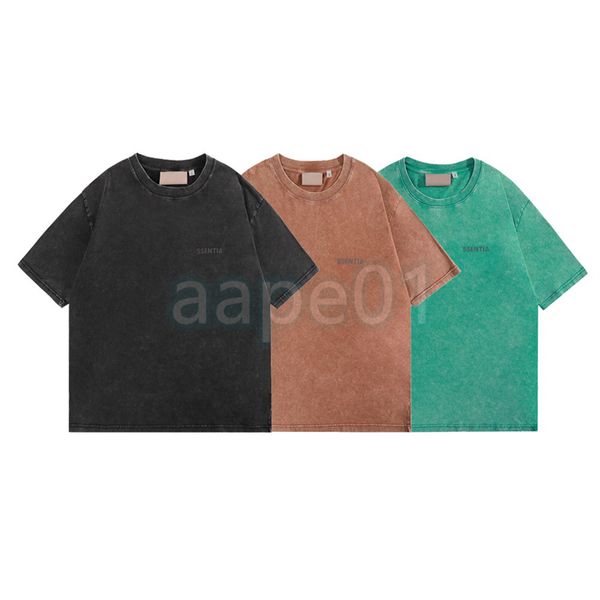 

luxury mens t shirt reflective small letter printing washed old short sleeve couple breathable t-shirt casual fashion top, White;black