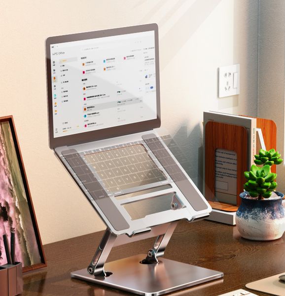 

lifted and adjusted vertical aluminum alloy bracket deskbase carbon steel heightened office game macbook support table heat dissipation fold