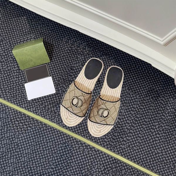 

designer slippers men women slides 23ss shoes casual rubber slide canvas classical printed sandal summer flat slipper, Black
