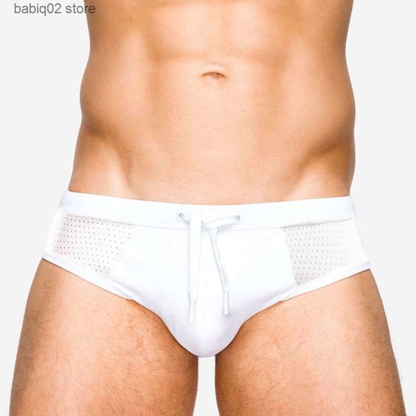 

men's swimwear uxh men's swim briefs beach pants surfing bathing suit low-waist surfboard white swimwear pad push-up swimming swim