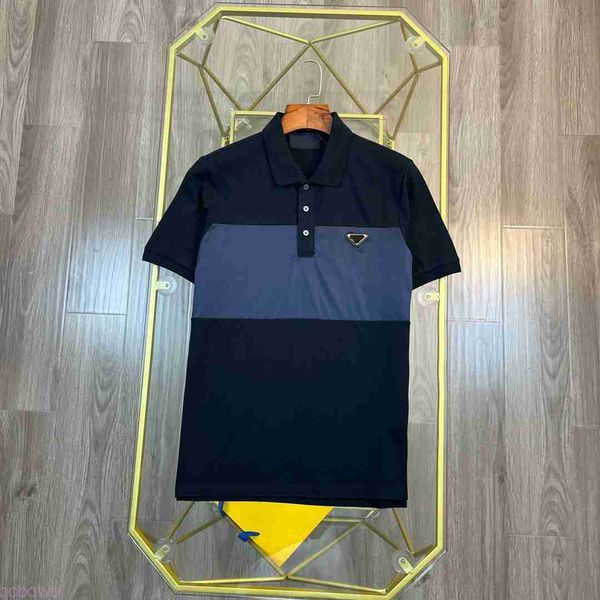 

designer men's polos short shirt sleeve casual vintage brand classic pocket embroidery half zipper pull arm badge inverted triangle des, White;black