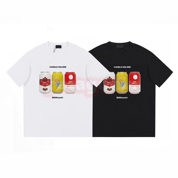 

designer men womens casual t shirt mens new pop can printing tees couples summer size xs, White;black