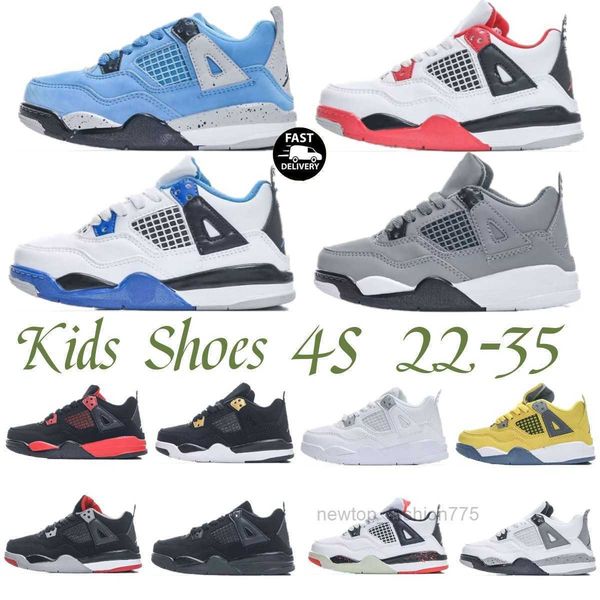

kids basketball 4 4s shoes designer sneakers boys military black cat trainers baby kid shoe fire red thunder girls children youth toddler in