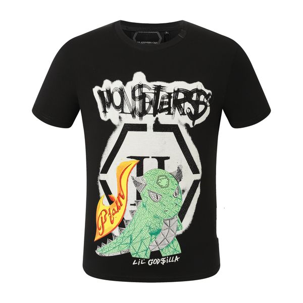 

phillip plain men designer pp skull diamond t shirt short sleeve dollar brown bear brand tee o-neck skulls tshirt tees pp88047, White;black