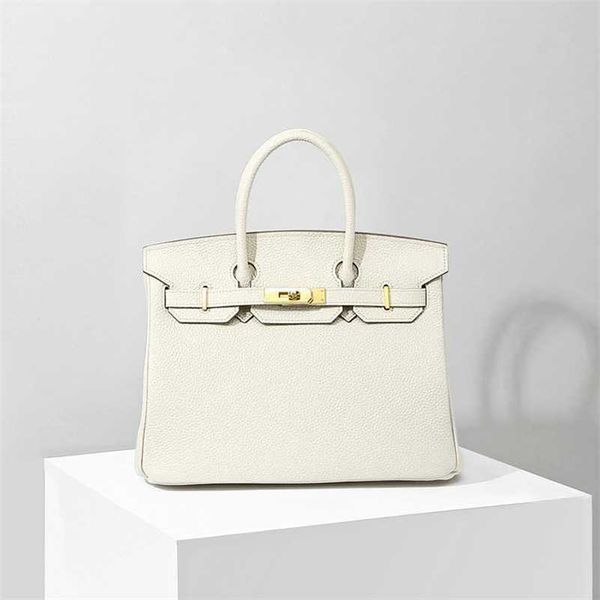 

birkins bag 2023 leather layer women's lychee grain 30cm25cm zc